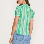 FOIL Ultimate Crush Cotton Cap Sleeve Shirt in Green