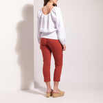 FOIL Life Of The Party Cotton Linen Mix Puff Sleeve Top in White