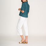 FOIL Sweet Stitch Broderie Anglaise Shirt in Blue Coral Deco