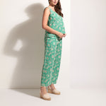 FOIL Flower-Ful Broderie Anglaise Sleeveless Shell Top in Green