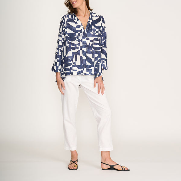 FOIL Artists Choice Best Angle Linen Shirt in Blue