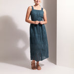 FOIL Sweet Stitch Broderie Anglaise Sundress in Blue Coral Deco