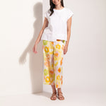 FOIL Cut of Your Rib Cotton Linen Mix Top in White