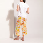 FOIL Cut of Your Rib Cotton Linen Mix Top in White