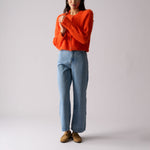 FOIL Loop Button Up Cardigan  in Electric Orange