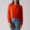 FOIL Loop Button Up Cardigan  in Electric Orange