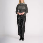 Zig Zag Fringe High Neck Jumper in Mono