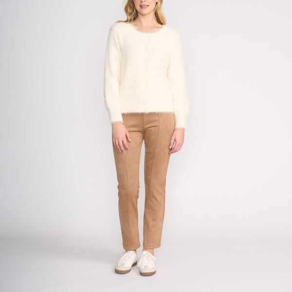 Fluffy Reversible Cardigan in Porcelain