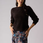 Fluffy Reversible Cardigan in Ristretto