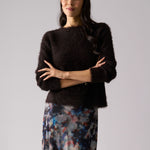 Fluffy Reversible Cardigan in Ristretto