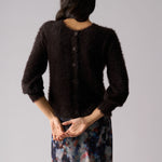 Fluffy Reversible Cardigan in Ristretto