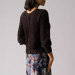 Fluffy Reversible Cardigan in Ristretto