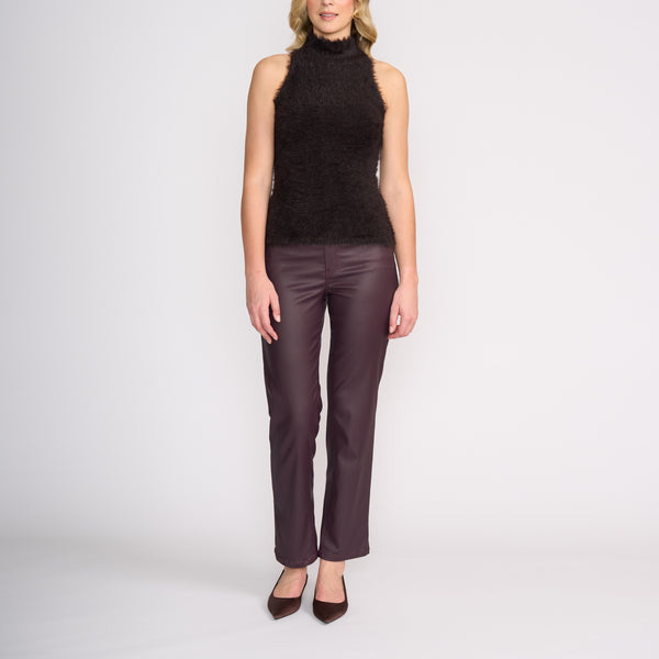 Fluffy Sleeveless Knitted Top in Ristretto