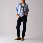 Plush Love V Neck Cardigan in Blue Combo