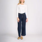 Jean Queen Wide Leg Jeans in Dark Wash