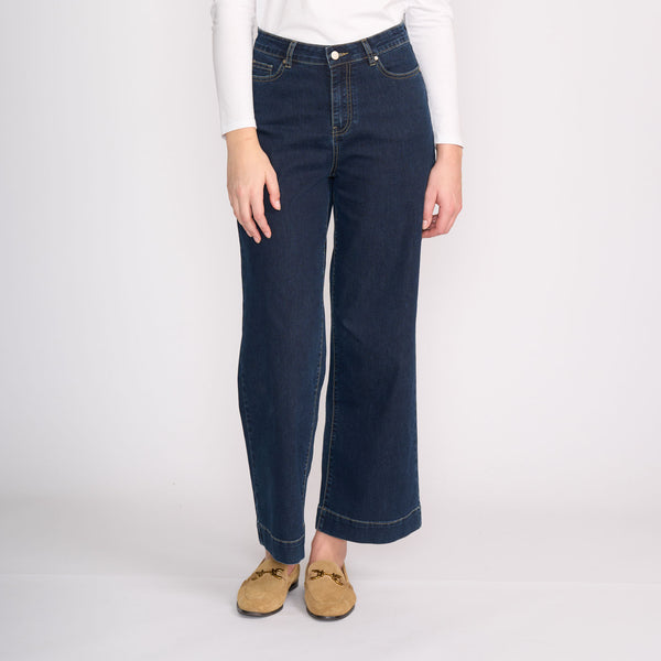 Jean Queen Wide Leg Jeans in Dark Wash