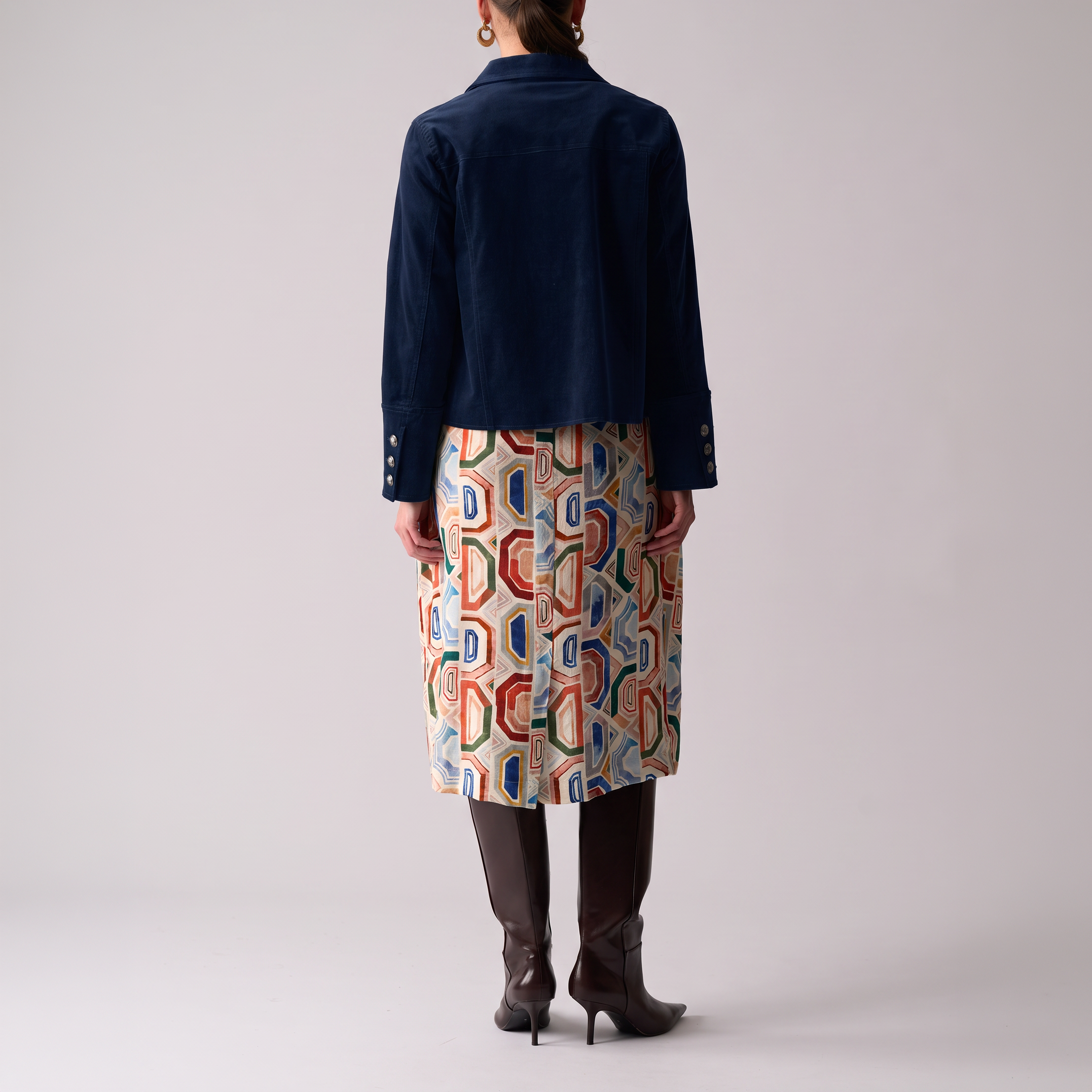 Pre Re-Cord Cropped Corduroy Jacket in Midnight