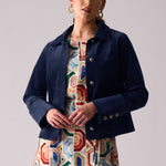 Pre Re-Cord Cropped Corduroy Jacket in Midnight