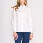 Cagney & Lacey Pie Crust Collar Shirt in White