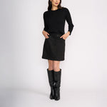 Cygnet-Ure Textured Statement Skirt in Black