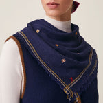 MOISMONT Chelsea No815 Square Scarf  in Magic Blue