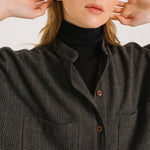 TINSELS Francis Road Check Pocket Shacket in Black