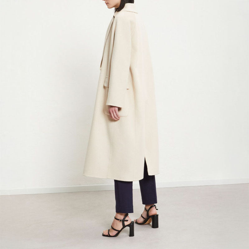 OTTOD AME Double Face Wool Coat in Ecru