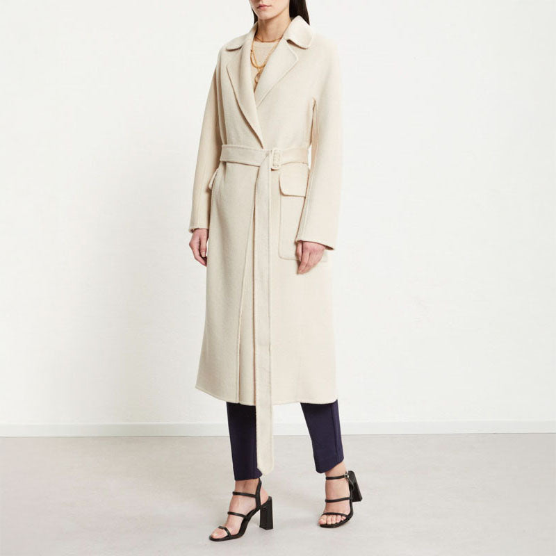 OTTOD AME Double Face Wool Coat in Ecru