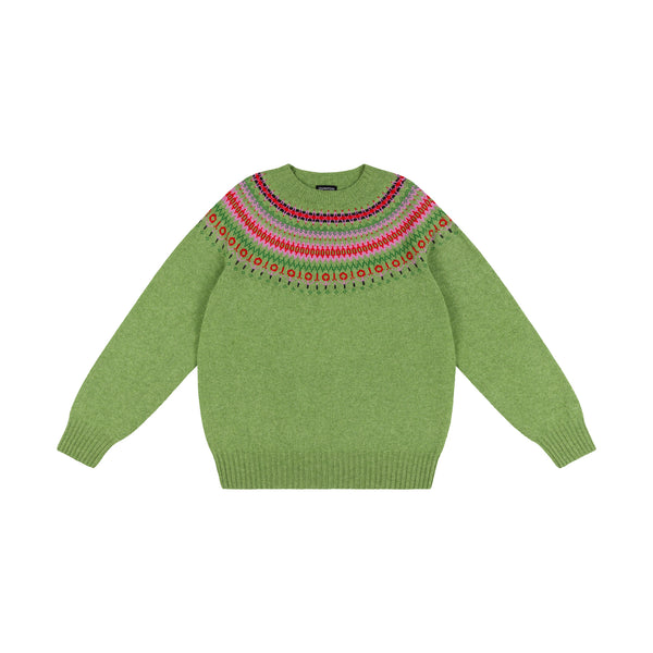 QUINTON & CHADWICK Fairisle Jumper  in Foliage