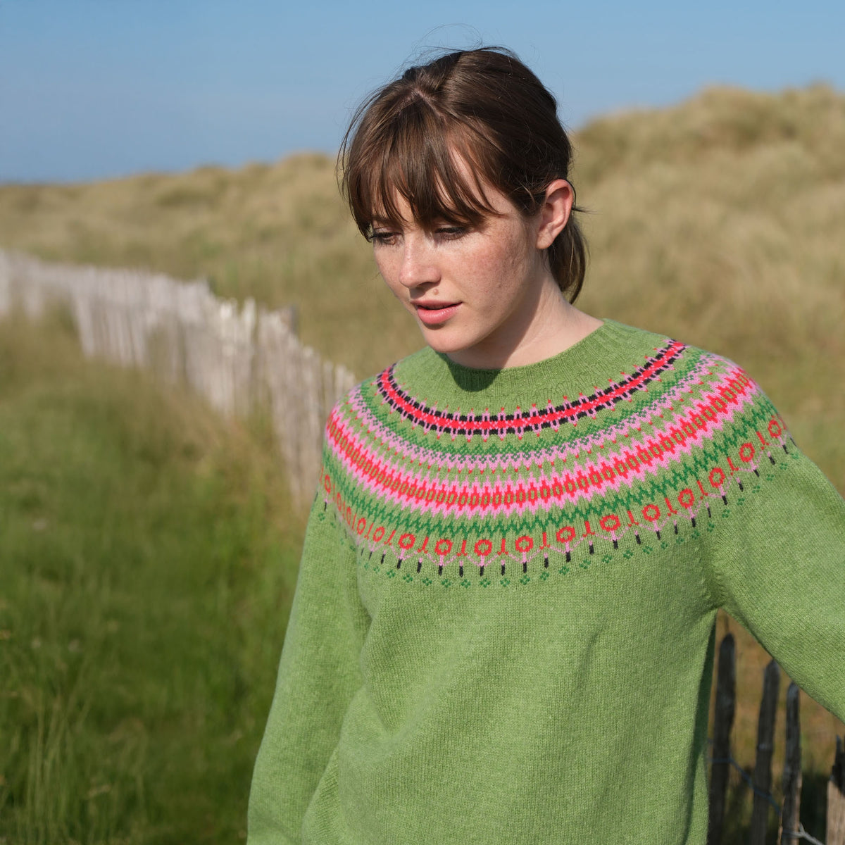 QUINTON & CHADWICK Fairisle Jumper  in Foliage