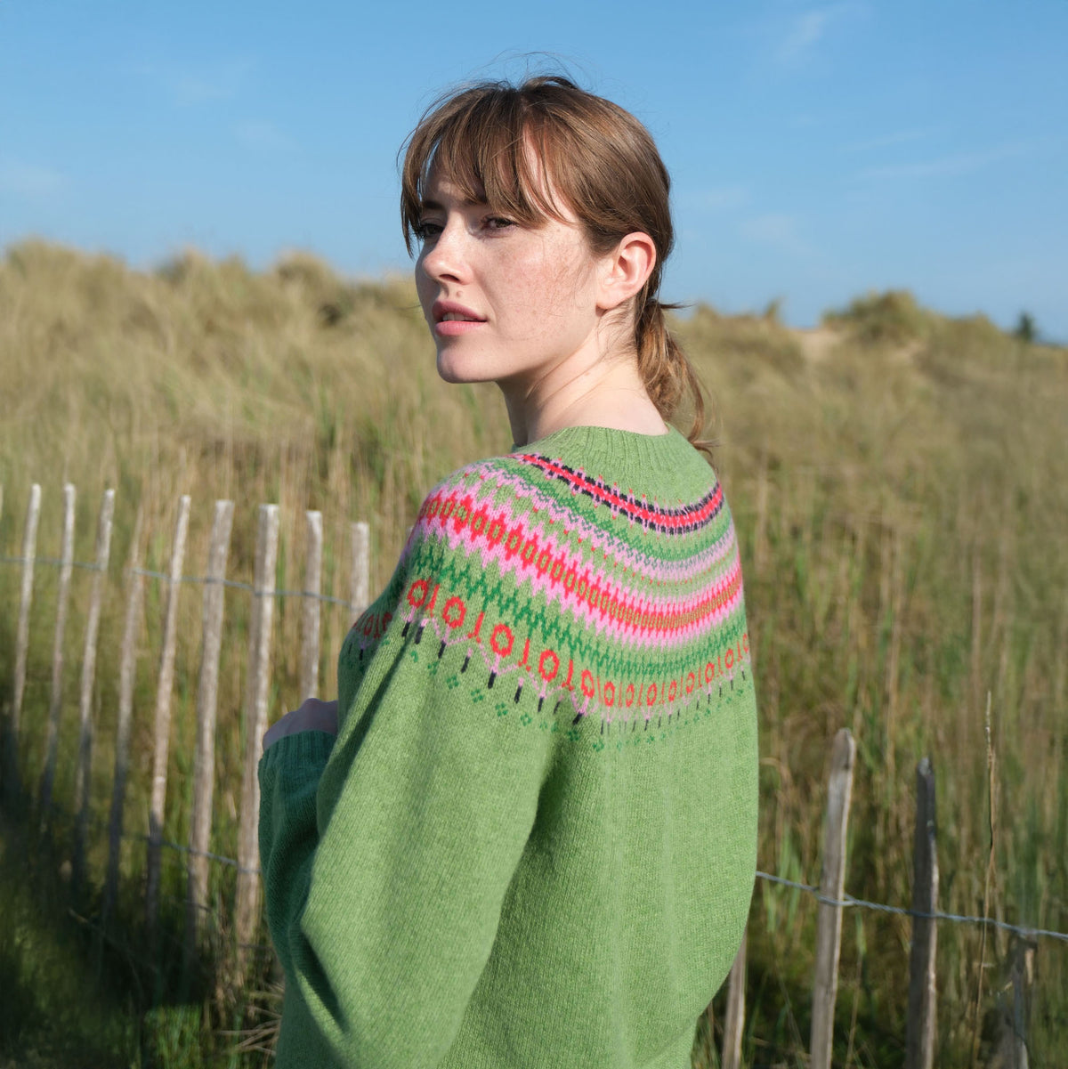 QUINTON & CHADWICK Fairisle Jumper  in Foliage