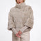 RINO & PELLE Feline Faux Fur Jacket with Ribbed Cuffs in Birch