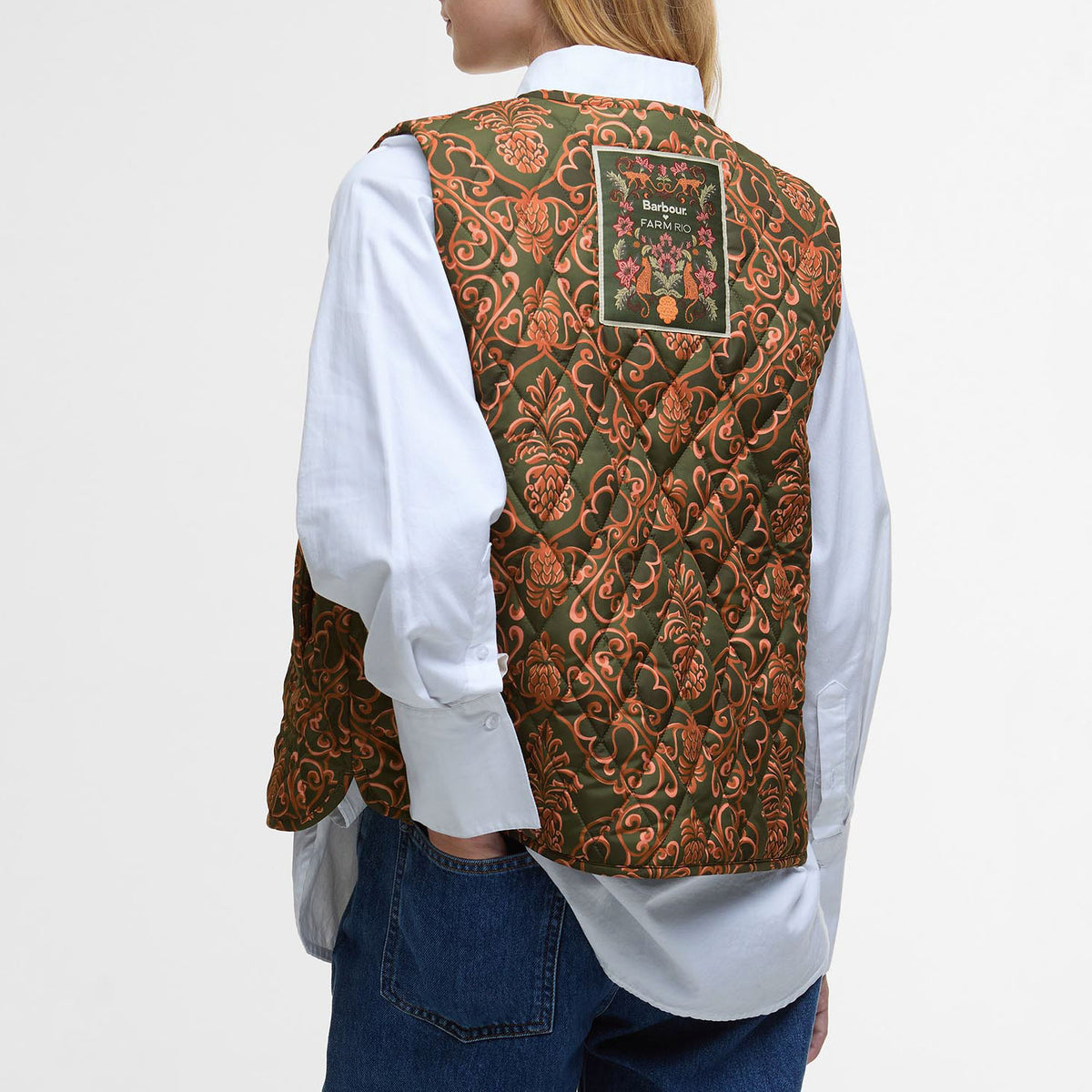 BARBOUR Barbour X Farm Rio Fernanda Liner in Pineapple/Green Heart Print