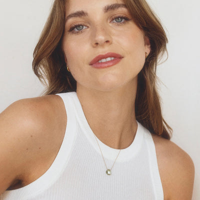 WANDERLUST LIFE Fine Chord Necklace in Mint Green Amethyst