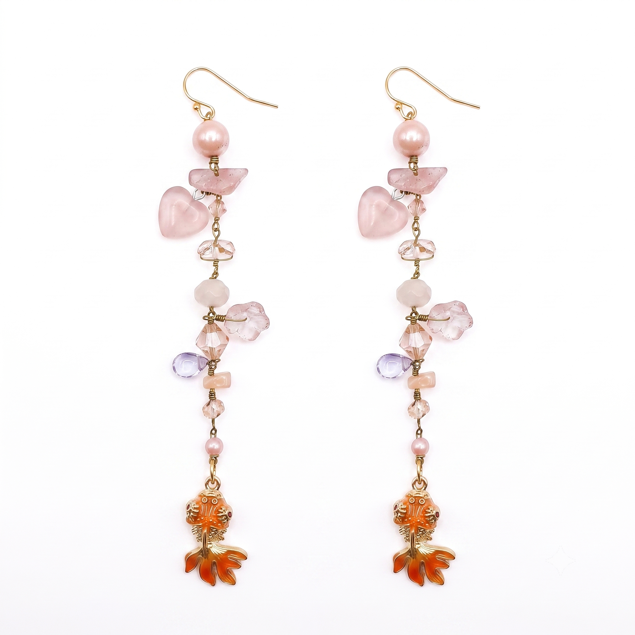 PHILIPPA KUNISCH Fish Bait Earrings in Orange