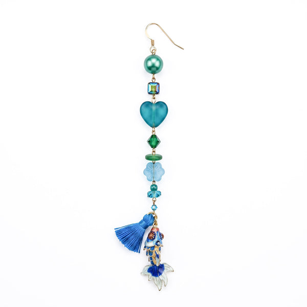 PHILIPPA KUNISCH Fish Bait Earrings in Blue