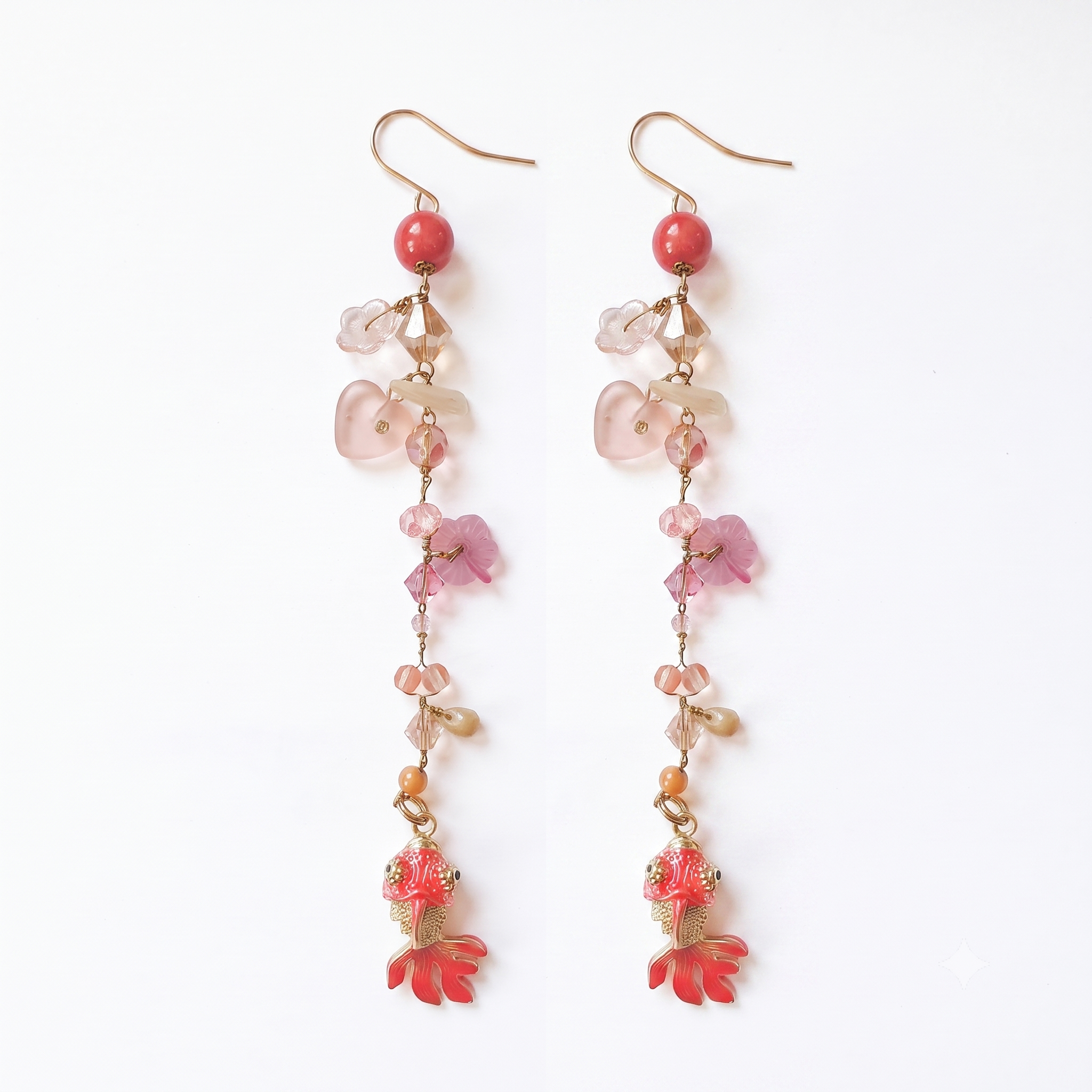 PHILIPPA KUNISCH Fish Bait Earrings in Red