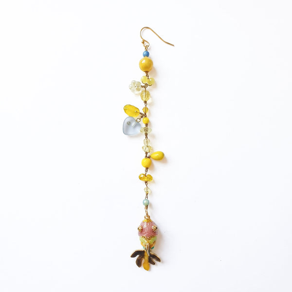 PHILIPPA KUNISCH Fish Bait Earrings in Yellow