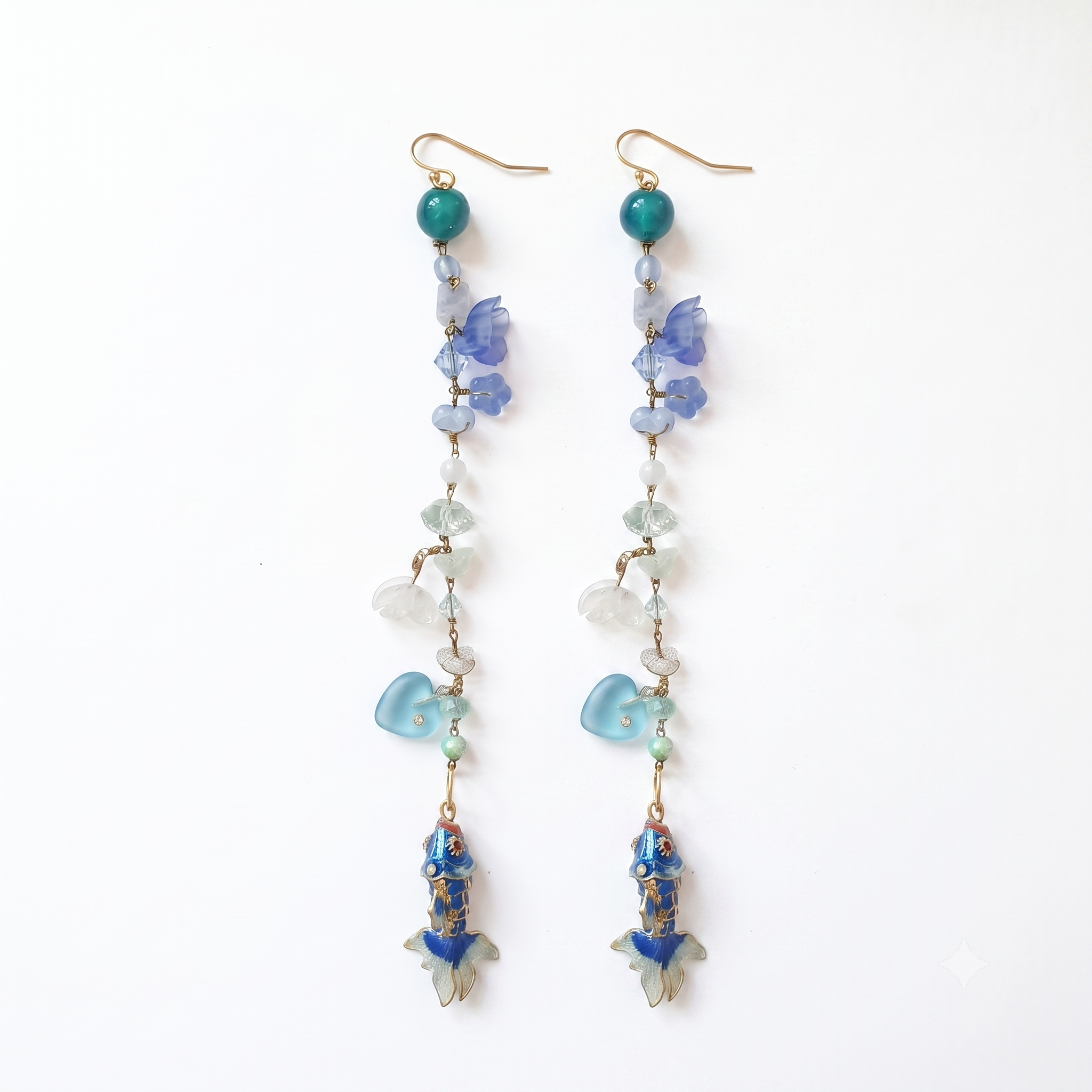 PHILIPPA KUNISCH Fish Bait Earrings in Turquoise