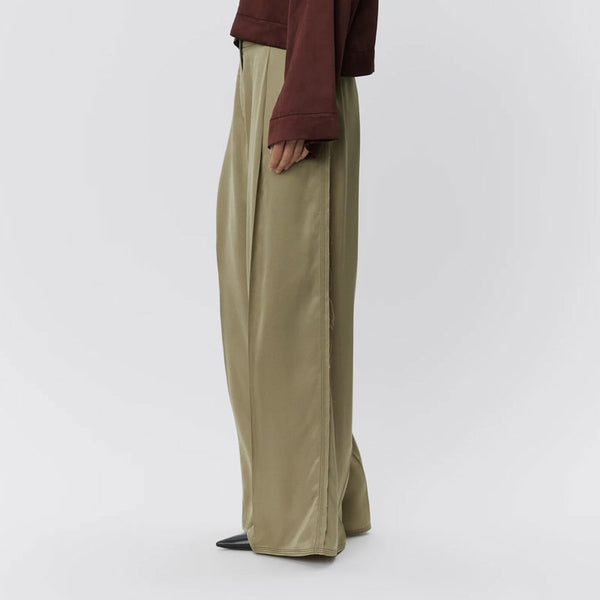 DAY BIRGER ET MIKKELSEN Fisher Fluid Viscose Trousers in Sage Khaki