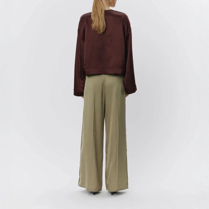 DAY BIRGER ET MIKKELSEN Fisher Fluid Viscose Trousers in Sage Khaki