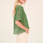 SACRECOEUR Flavia Guipure Shirt in Green