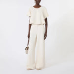WEEKEND MAX MARA WKDForte Cropped Cotton Blouse in Ecru