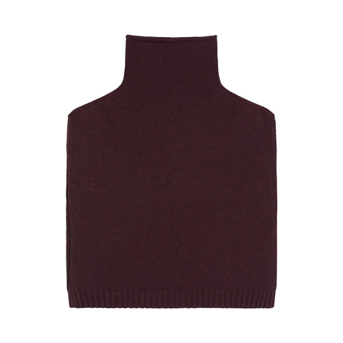 QUINTON & CHADWICK Funnel Neck Poncho in Dark Rum
