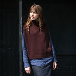 QUINTON & CHADWICK Funnel Neck Poncho in Dark Rum