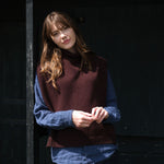 QUINTON & CHADWICK Funnel Neck Poncho in Dark Rum