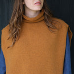 QUINTON & CHADWICK Funnel Neck Poncho in Whiskey