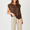 SUZY D Gabon Satin Sleeveless Top in Brown