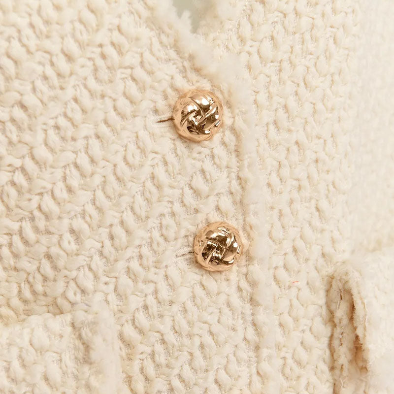 ESSENTIEL ANTWERP Geologic Sleeveless Jacket in Off White