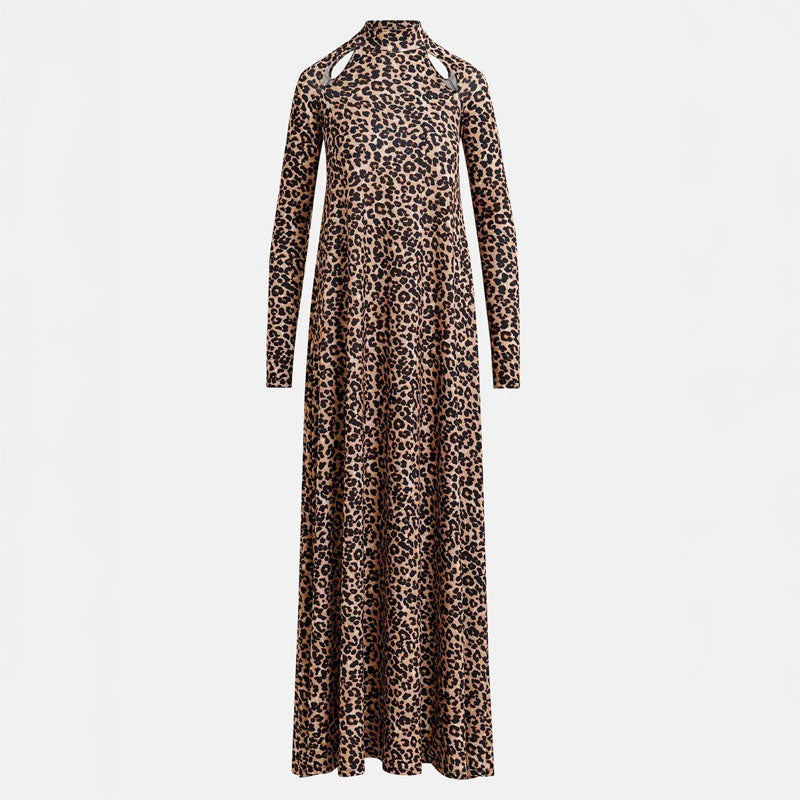 ESSENTIEL ANTWERP Germa Long Dress in Leopard Print